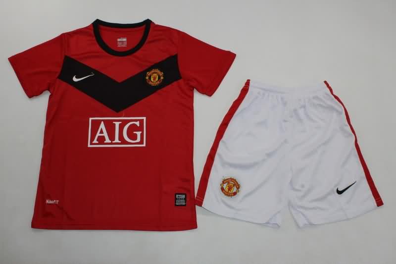 2009/10 Manchester United Home Kids Soccer Jersey And Shorts
