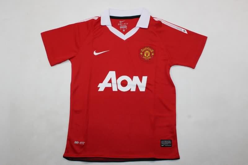 2010/11 Manchester United Home Kids Soccer Jersey And Shorts