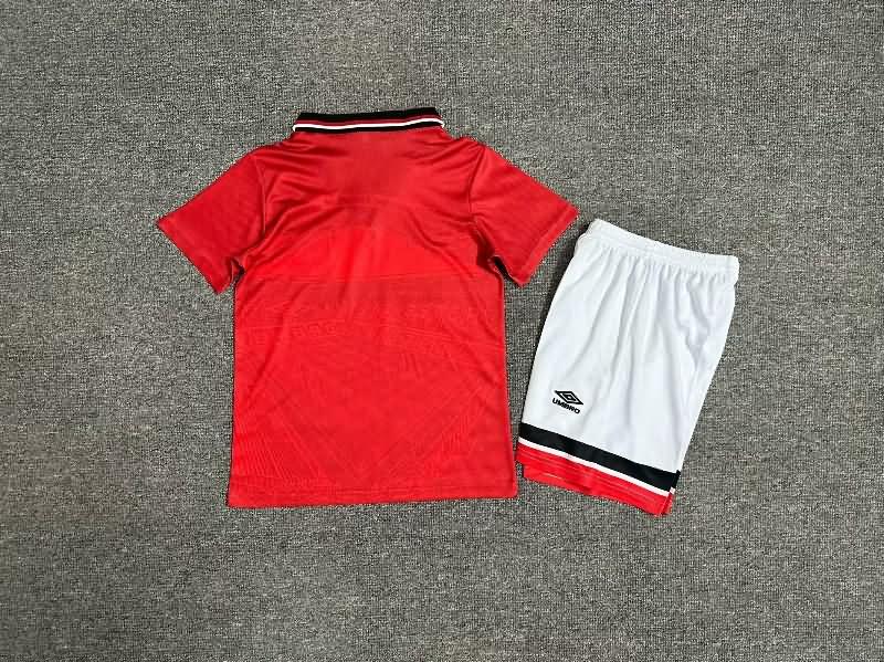 1994/96 Manchester United Home Kids Soccer Jersey And Shorts