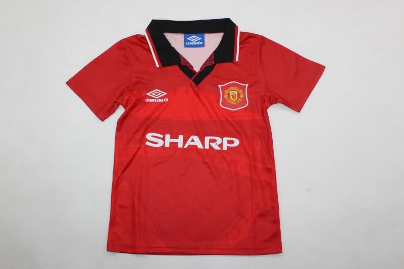 1994/96 Manchester United Home Kids Soccer Jersey And Shorts