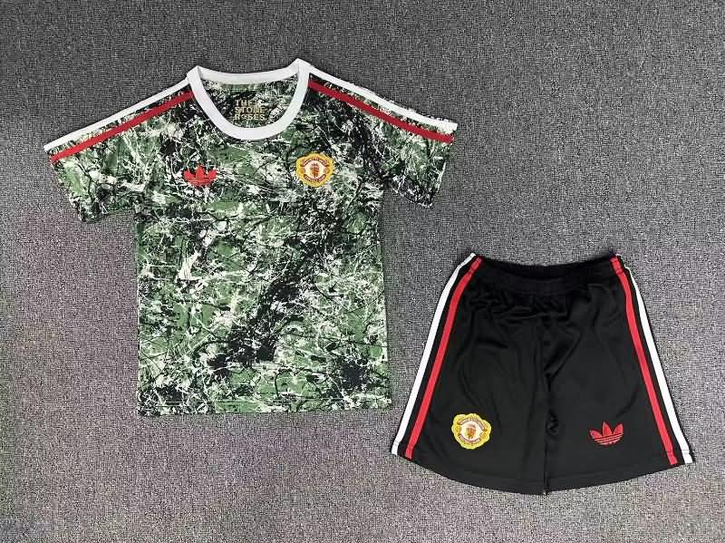 23/24 Manchester United Special Kids Soccer Jersey And Shorts