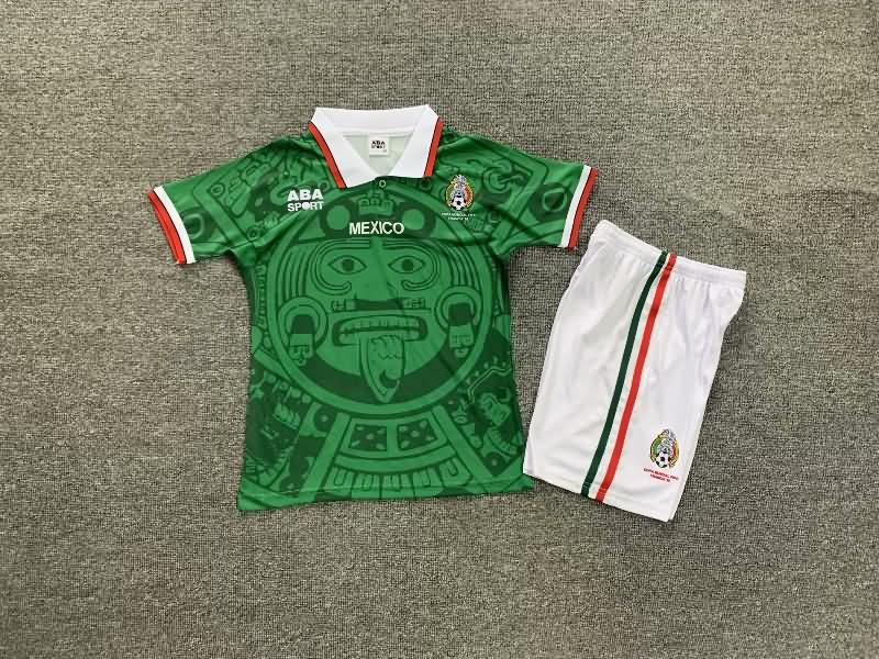 1998 Mexico Home Kids Soccer Jersey And Shorts
