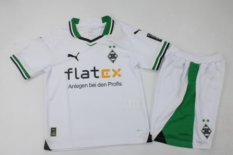 23/24 Monchengladbach Home Kids Soccer Jersey And Shorts