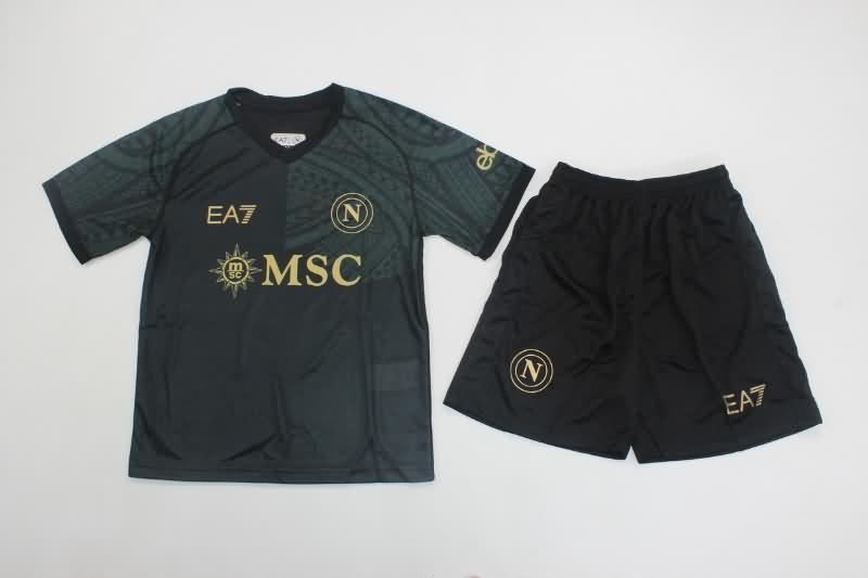 23/24 Napoli Third Kids Soccer Jersey And Shorts