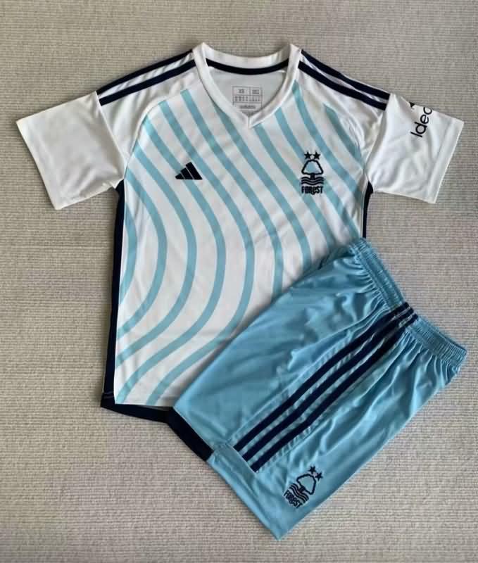 23/24 Nottingham Forest Away Kids Soccer Jersey And Shorts