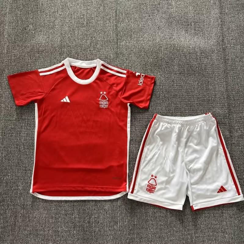 23/24 Nottingham Forest Home Kids Soccer Jersey And Shorts