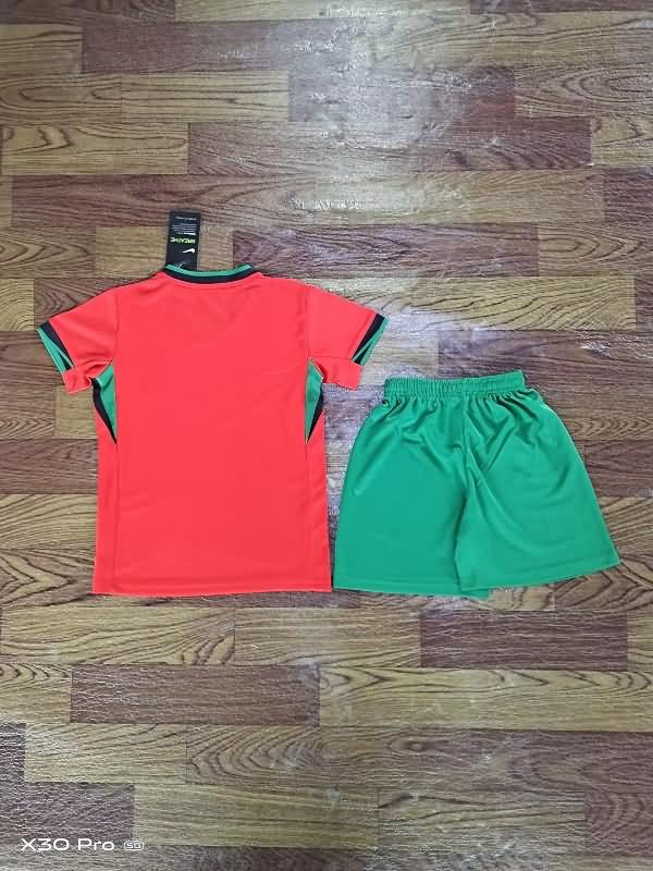 2023/24 Portugal Home Kids Soccer Jersey And Shorts