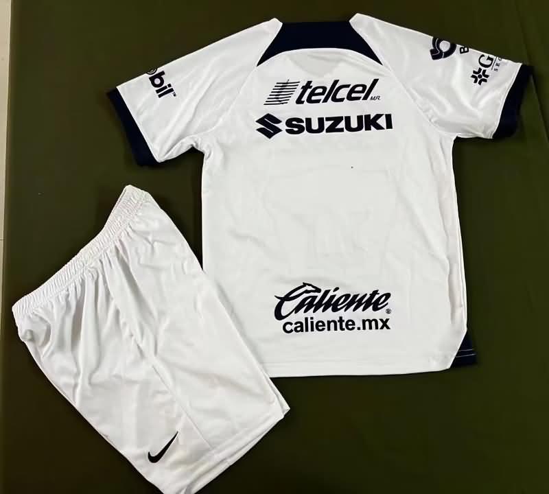23/24 Pumas UNAM Home Kids Soccer Jersey And Shorts