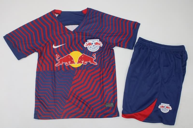 23/24 RB Leipzig Away Kids Soccer Jersey And Shorts