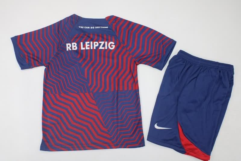 23/24 RB Leipzig Away Kids Soccer Jersey And Shorts