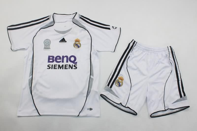 06/07 Real Madrid Home Kids Soccer Jersey And Shorts