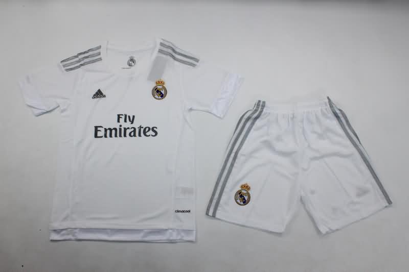 15/16 Real Madrid Home Kids Soccer Jersey And Shorts