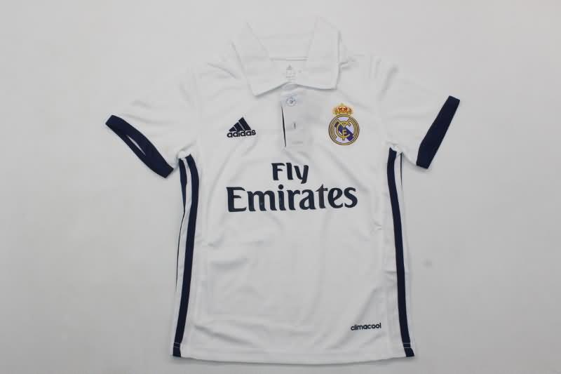 16/17 Real Madrid Home Kids Soccer Jersey And Shorts