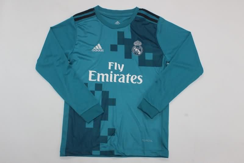 17/18 Real Madrid Third Long Sleeve Kids Soccer Jersey And Shorts