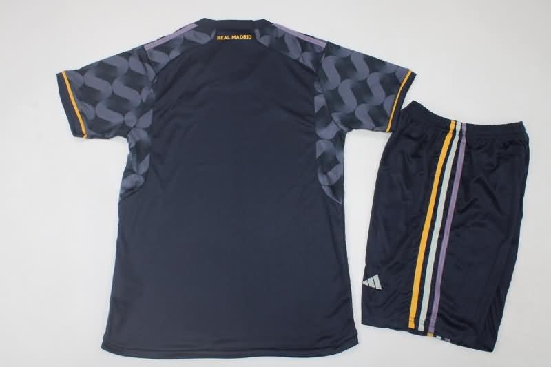 23/24 Real Madrid Away Kids Soccer Jersey And Shorts