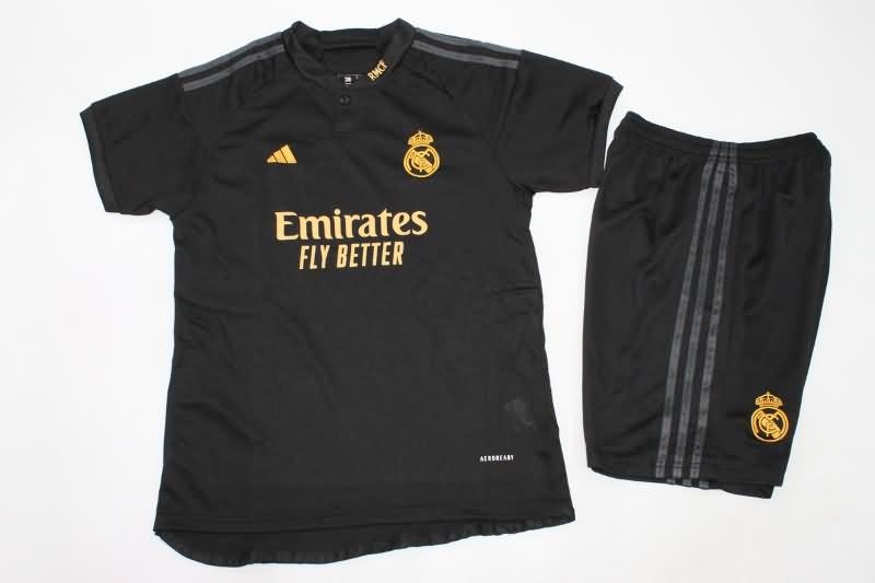 23/24 Real Madrid Third Kids Soccer Jersey And Shorts