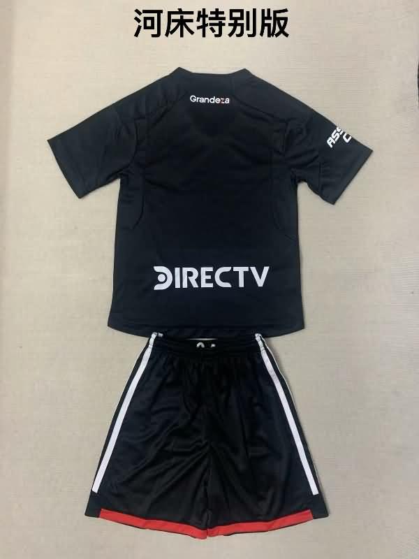 2023 River Plate Black Kids Soccer Jersey And Shorts