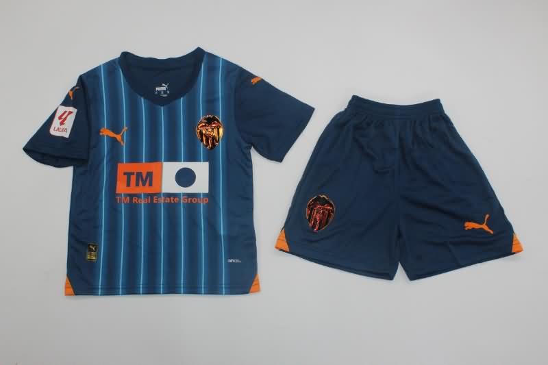 23/24 Valencia Away Kids Soccer Jersey And Shorts