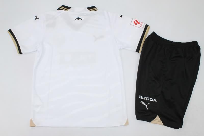 23/24 Valencia Home Kids Soccer Jersey And Shorts