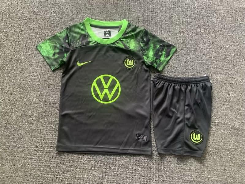 23/24 Wolfsburg Away Kids Soccer Jersey And Shorts