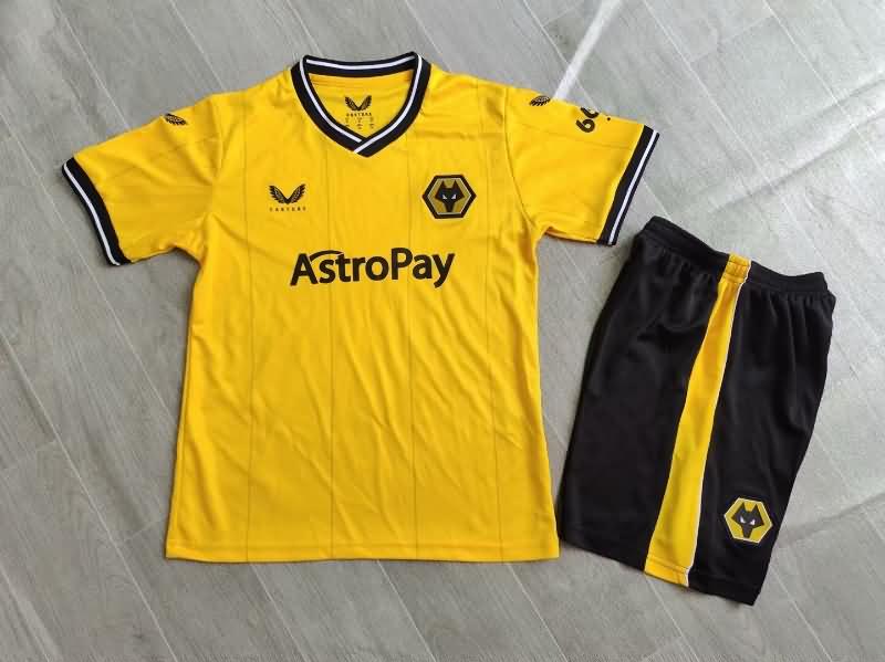 23/24 Wolves Home Kids Soccer Jersey And Shorts