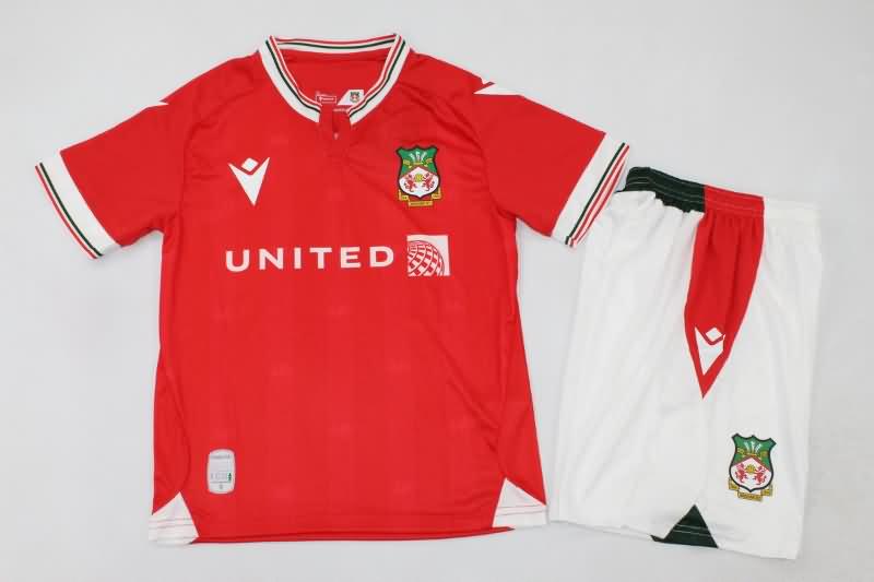 23/24 Wrexham Home Kids Soccer Jersey And Shorts
