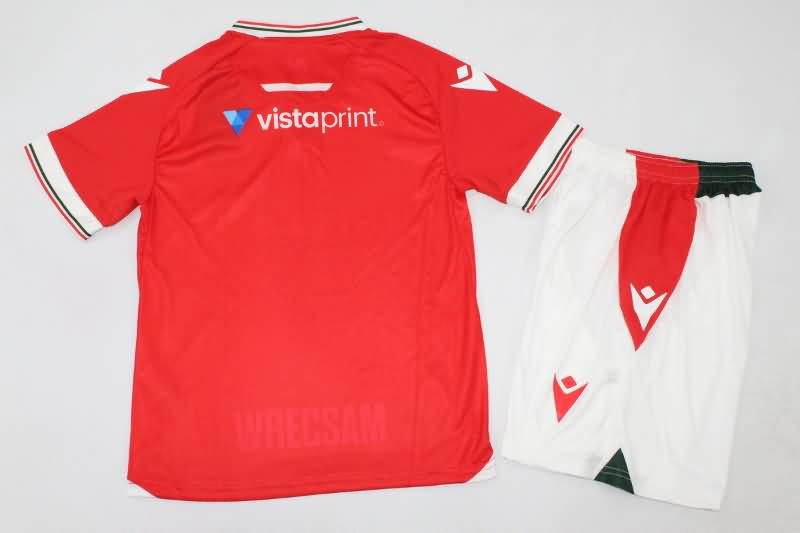 23/24 Wrexham Home Kids Soccer Jersey And Shorts