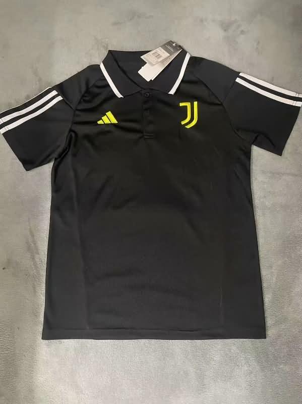 Thailand Quality(AAA) 23/24 Juventus Black Polo Soccer T-Shirt