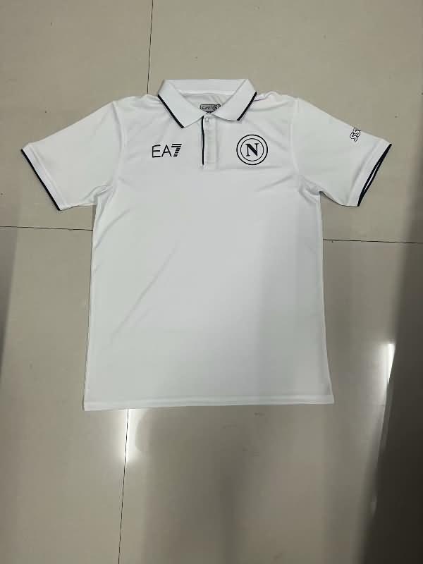 Thailand Quality(AAA) 23/24 Napoli White Polo Soccer T-Shirt