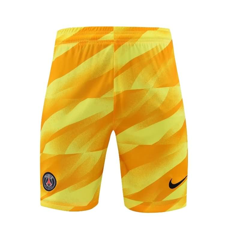 Thailand Quality(AAA) 23/24 Paris St Germain Goalkeeper Yellow Soccer Shorts