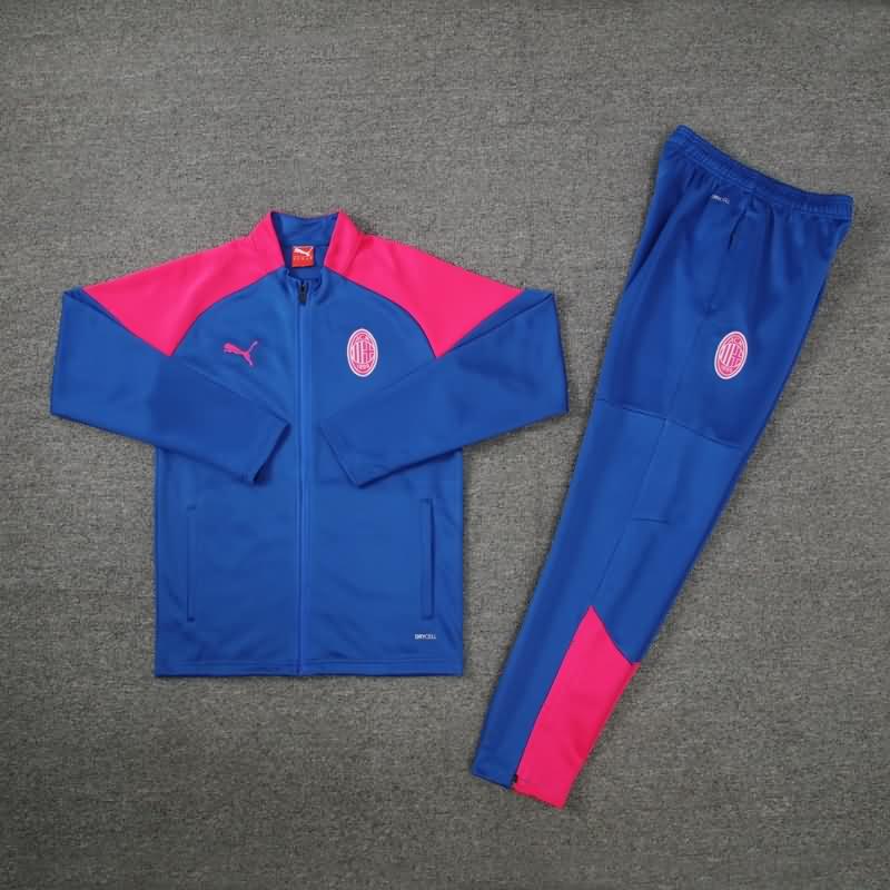 Thailand Quality(AAA) 23/24 AC Milan Blue Soccer Tracksuit