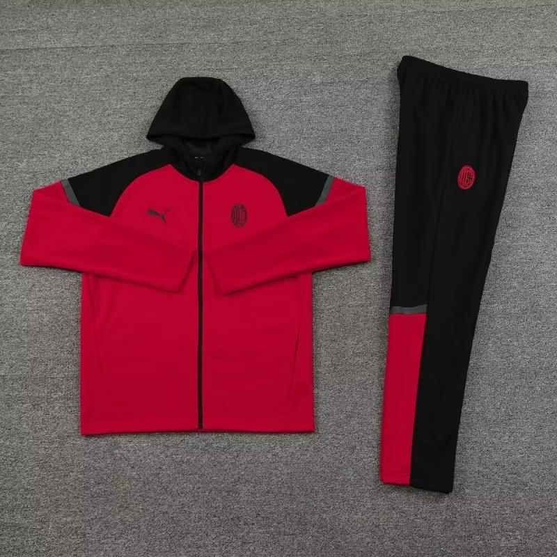 Thailand Quality(AAA) 23/24 AC Milan Red Soccer Tracksuit 05