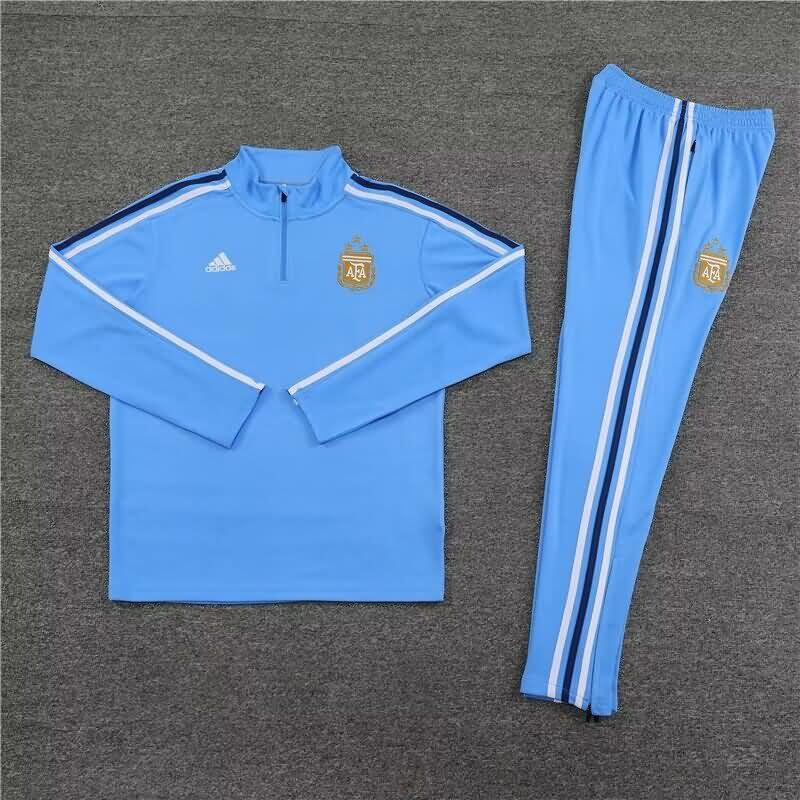 Thailand Quality(AAA) 23/24 Argentina Blue Soccer Tracksuit
