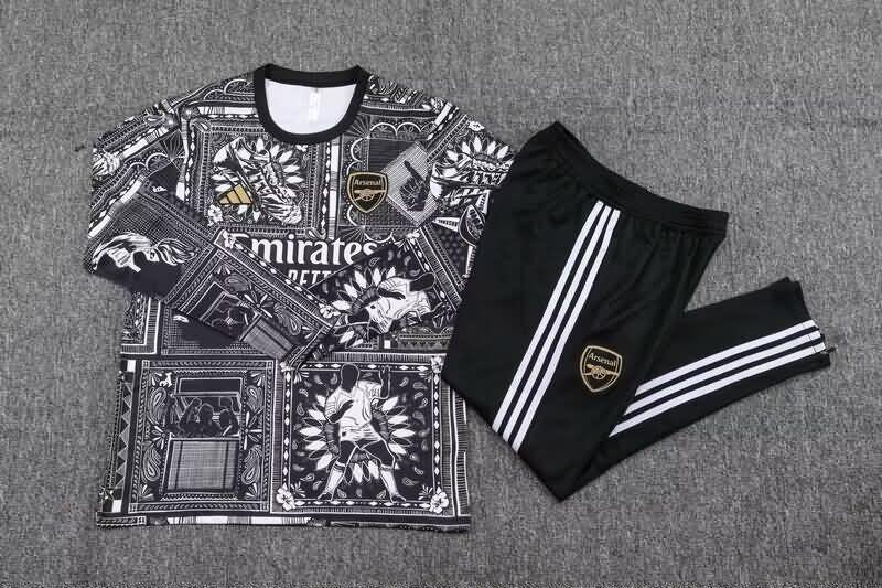 Thailand Quality(AAA) 23/24 Arsenal Black Soccer Tracksuit 02