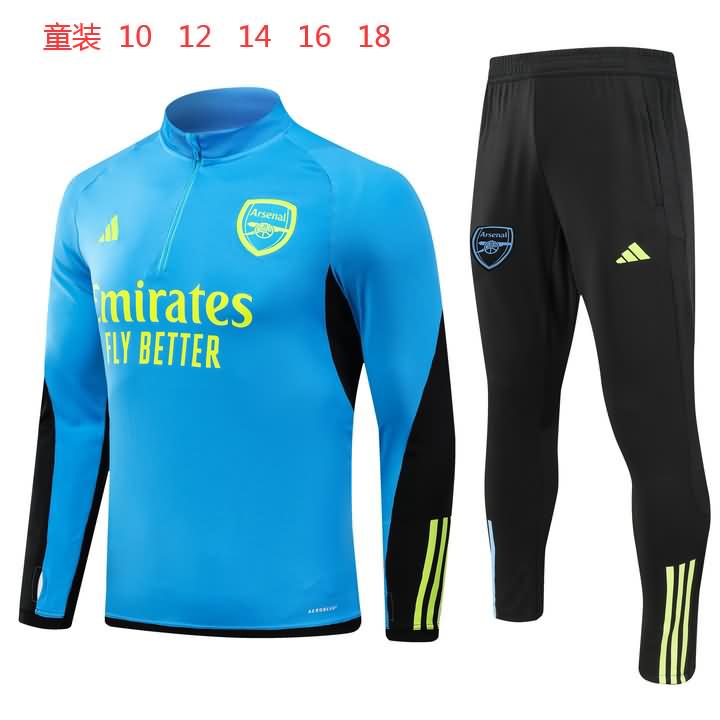 Kids - Thailand Quality(AAA) 23/24 Arsenal Blue Soccer Tracksuit