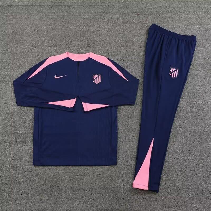 Thailand Quality(AAA) 23/24 Atletico Madrid Dark Blue Soccer Tracksuit