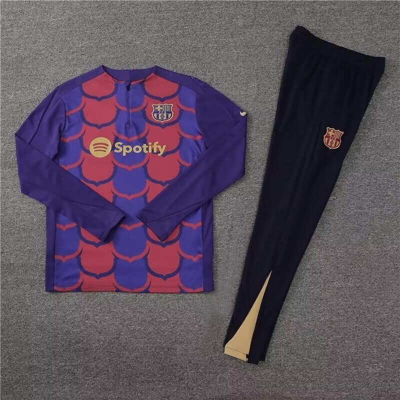 Thailand Quality(AAA) 23/24 Barcelona Blue Soccer Tracksuit 03