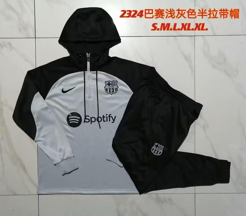 Thailand Quality(AAA) 23/24 Barcelona Grey Soccer Tracksuit 02