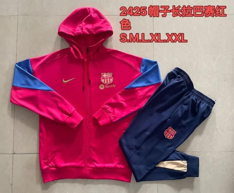 Thailand Quality(AAA) 23/24 Barcelona Red Soccer Tracksuit 02