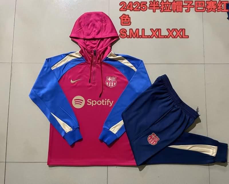 Thailand Quality(AAA) 23/24 Barcelona Red Soccer Tracksuit 03
