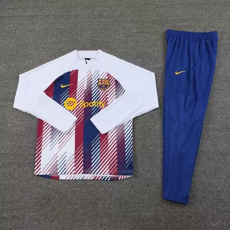 Thailand Quality(AAA) 23/24 Barcelona White Soccer Tracksuit
