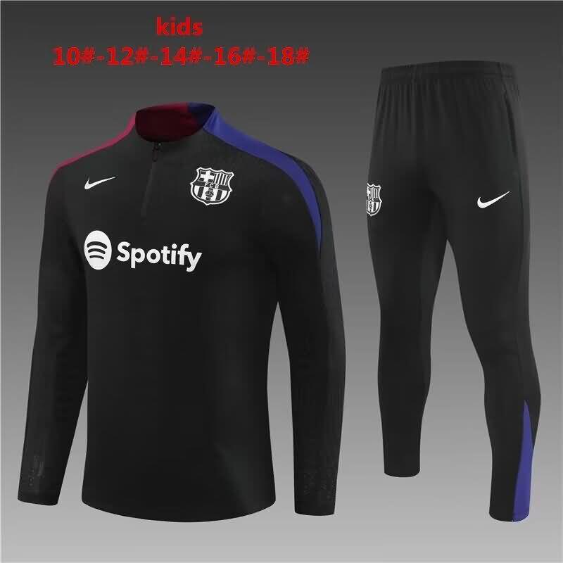 Kids - Thailand Quality(AAA) 23/24 Barcelona Black Soccer Tracksuit