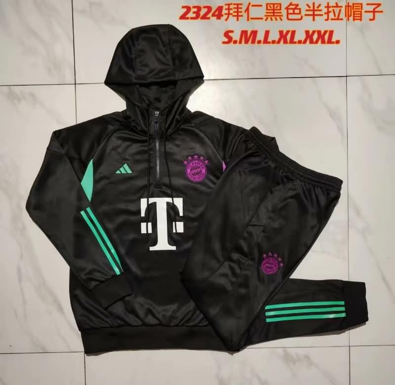 Thailand Quality(AAA) 23/24 Bayern Munich Black Soccer Tracksuit 02