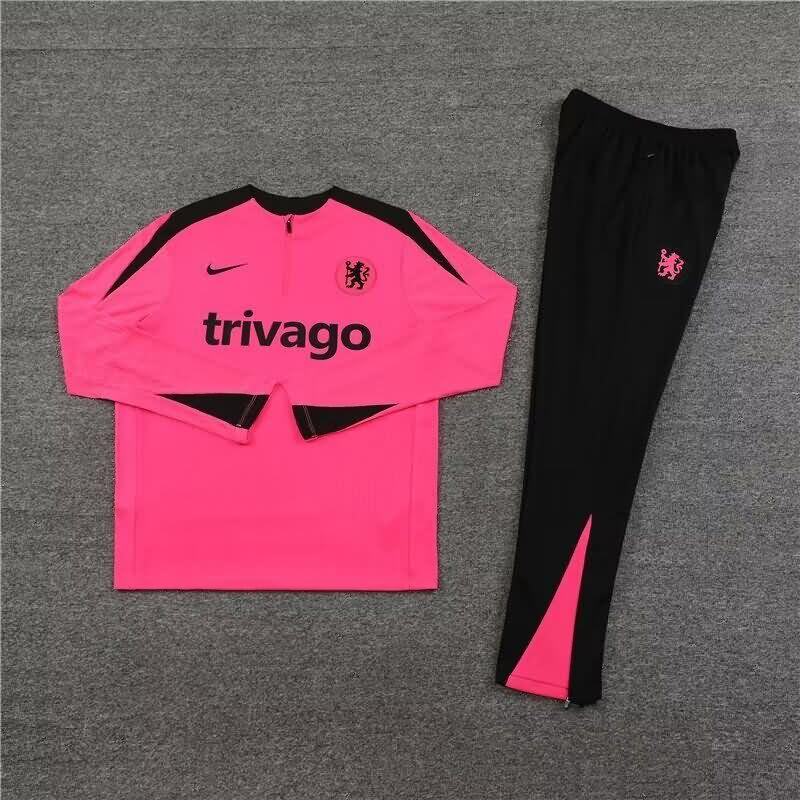Thailand Quality(AAA) 23/24 Chelsea Pink Soccer Tracksuit