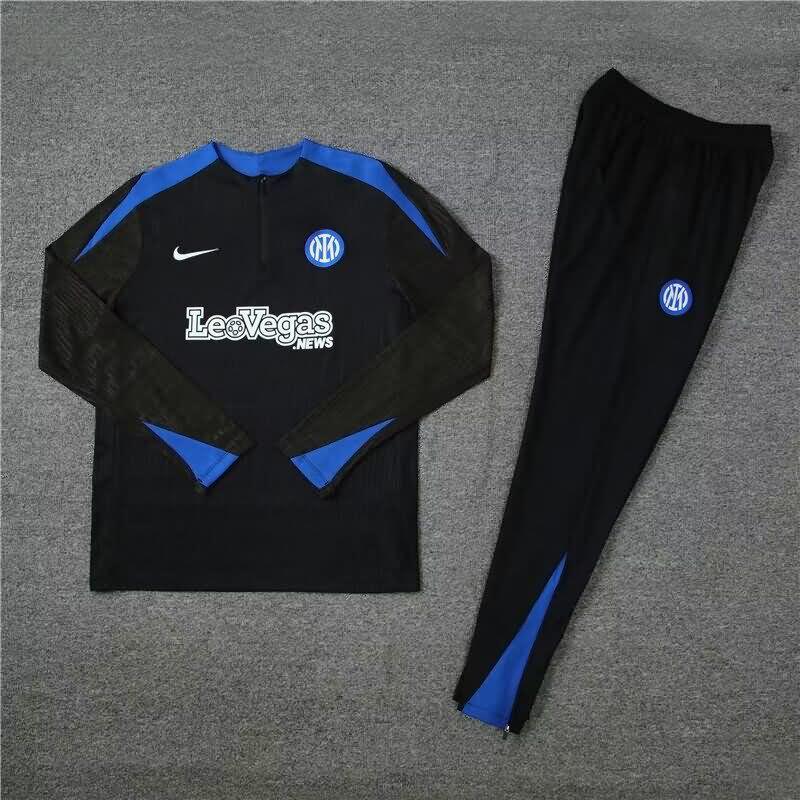 Thailand Quality(AAA) 23/24 Inter Milan Black Soccer Tracksuit
