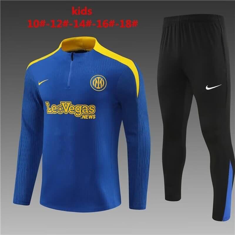 Kids - Thailand Quality(AAA) 23/24 Inter Milan Blue Soccer Tracksuit