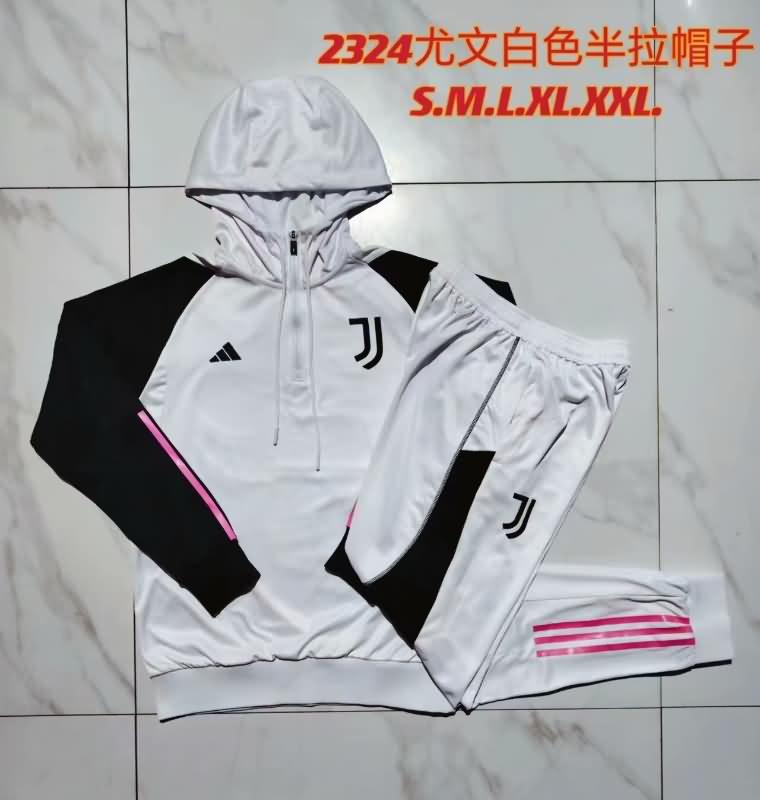 Thailand Quality(AAA) 23/24 Juventus White Soccer Tracksuit 03