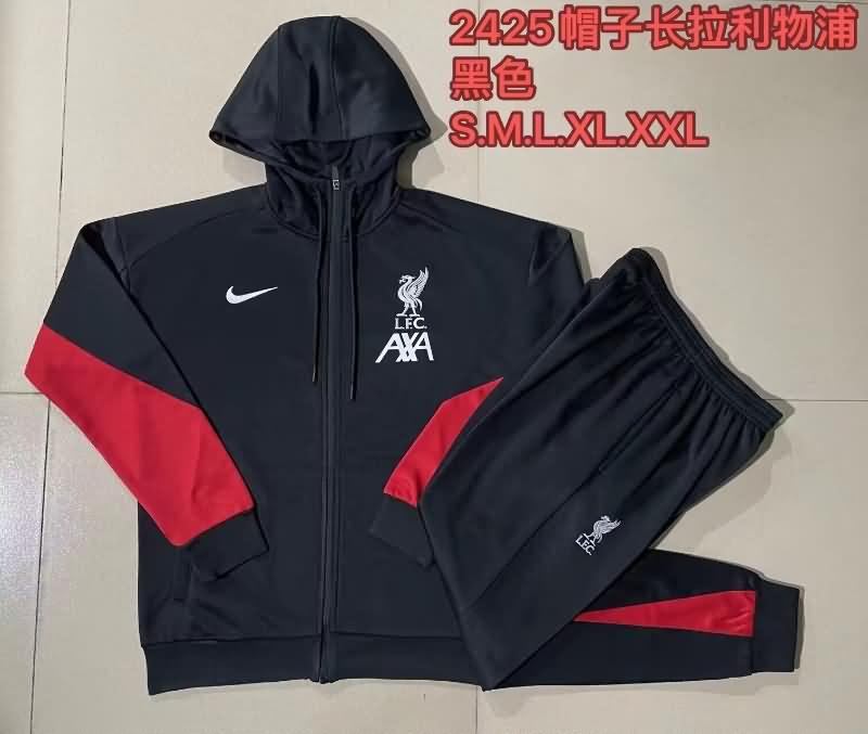 Thailand Quality(AAA) 23/24 Liverpool Black Soccer Tracksuit 03