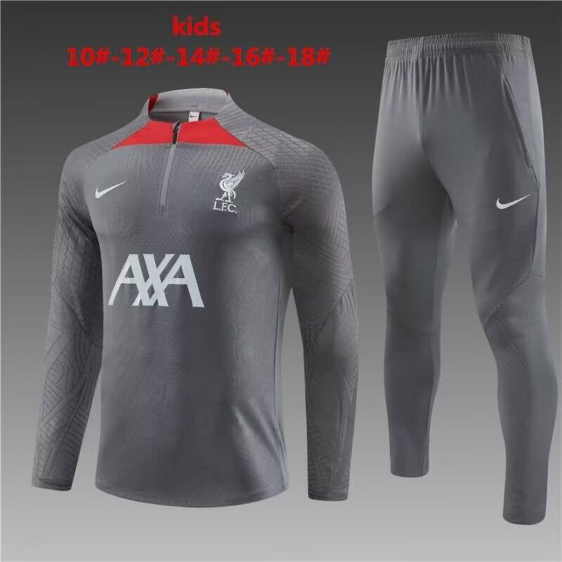 Kids - Thailand Quality(AAA) 23/24 Liverpool Grey Soccer Tracksuit