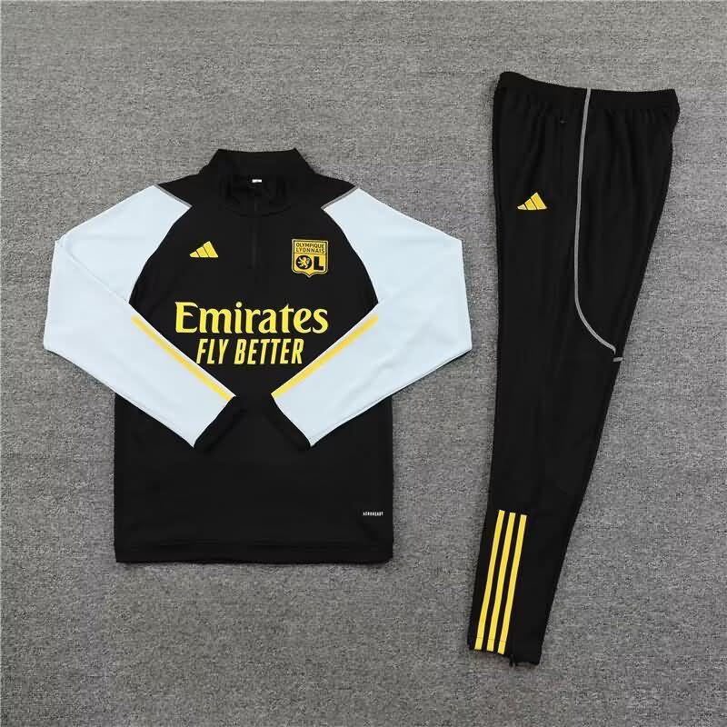 Thailand Quality(AAA) 23/24 Lyon Black Soccer Tracksuit